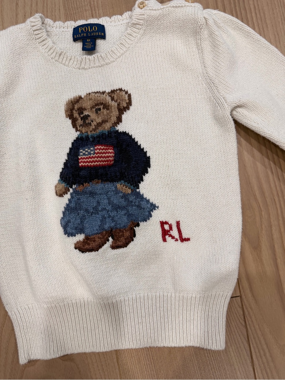 Polo Ralph Lauren WHITE Knit Sweater “Polo Bear Cotton Sweater” - Picture 4 of 8